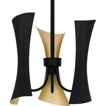 Myla 3 Light Pendant in Matte Black 6