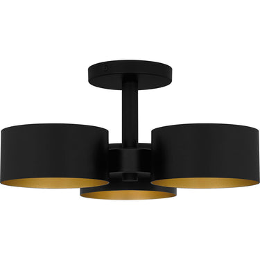 Nala 3 Light Semi-Flush Mount in Matte Black 3