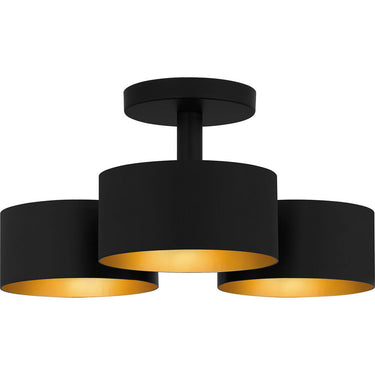Nala 3 Light Semi-Flush Mount in Matte Black 4