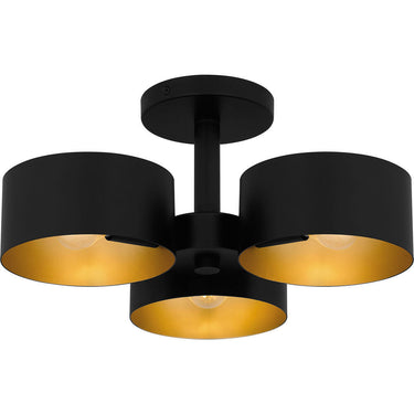 Nala 3 Light Semi-Flush Mount in Matte Black 1