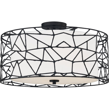 Newcastle 4 Light Semi-Flush Mount in Matte Black 1