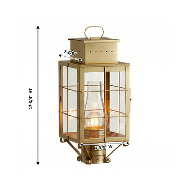 Norfield Post Lantern shown in the Antique Brass finish with a Clear shade - 9420-H-AB-CL-C 1