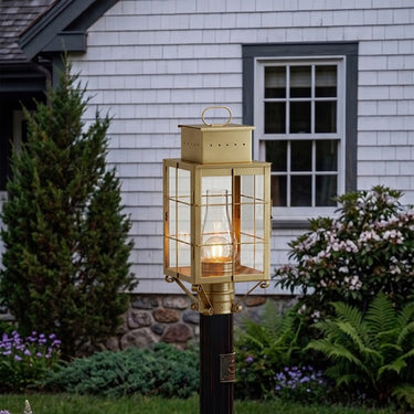Norfield Post Lantern shown in the Antique Brass finish with a Clear shade - 9420-H-AB-CL-C 2