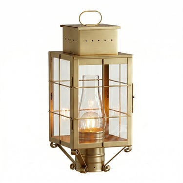 Norfield Post Lantern shown in the Antique Brass finish with a Clear shade - 9420-H-AB-CL-C