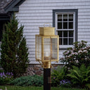 Norfield Post Lantern shown in the Antique Brass finish with a Seedy shade - 9420-H-AB-SDY-C 2