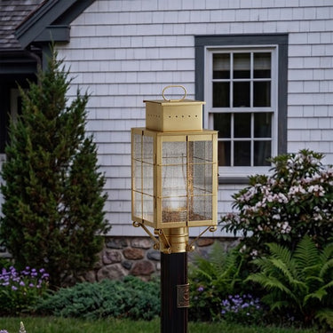 Norfield Post Lantern shown in the Antique Brass finish with a Seedy shade - 9420-H-AB-SDY-C 2