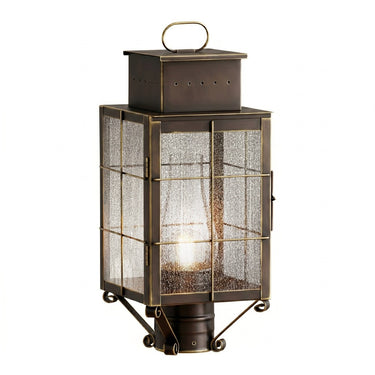 Norfield Post Lantern shown in the Bronze finish with a Seedy shade - 9420-H-BZ-SDY-C