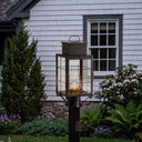 Norfield Post Lantern shown in the Dark Brass finish with a Clear shade - 9420-H-DB-CL-C 2