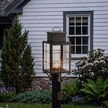 Norfield Post Lantern shown in the Dark Brass finish with a Clear shade - 9420-H-DB-CL-C 2