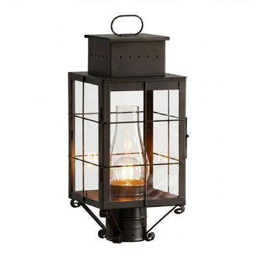 Norfield Post Lantern shown in the Dark Brass finish with a Clear shade - 9420-H-DB-CL-C