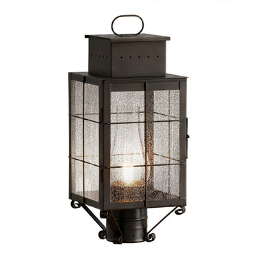 Norfield Post Lantern shown in the Dark Brass finish with a Seedy shade - 9420-H-DB-SDY-C