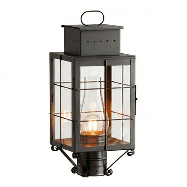 Norfield Post Lantern shown in the Gunmetal finish with a Clear shade - 9420-H-GM-CL-C