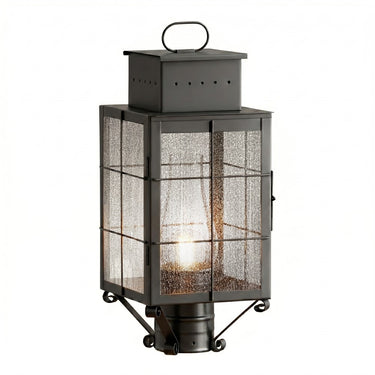 Norfield Post Lantern shown in the Gunmetal finish with a Seedy shade - 9420-H-GM-SDY-C