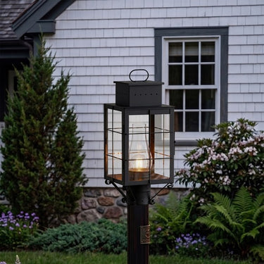 Norfield Post Lantern shown in the Matte Black finish with a Clear shade - 9420-H-BK-CL-C 2