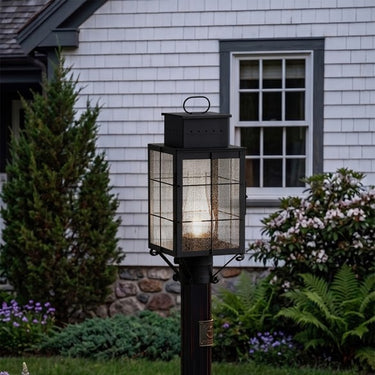 Norfield Post Lantern shown in the Matte Black finish with a Seedy shade - 9420-H-BK-SDY-C 2