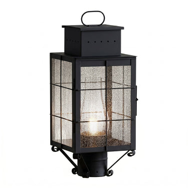 Norfield Post Lantern shown in the Matte Black finish with a Seedy shade - 9420-H-BK-SDY-C