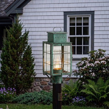 Norfield Post Lantern shown in the Verde Green finish with a Clear shade - 9420-H-VG-CL-C 2
