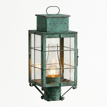 Norfield Post Lantern shown in the Verde Green finish with a Clear shade - 9420-H-VG-CL-C
