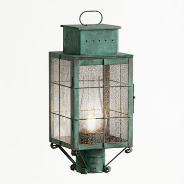 Norfield Post Lantern shown in the Verde Green finish with a Seedy shade - 9420-H-VG-SDY-C