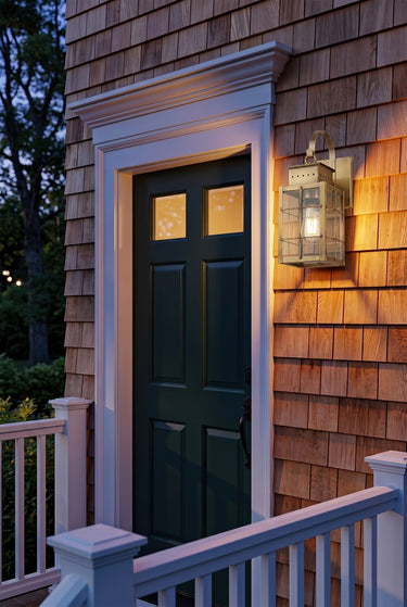 Norfield Sconce shown in the Antique Brass finish with a Clear shade - 9421P-H-AB-CL 2