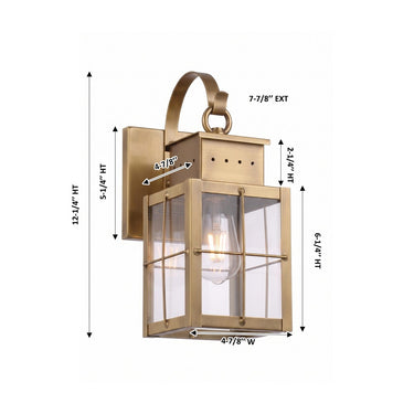 Norfield Sconce shown in the Antique Brass finish with a Clear shade - 9431P-H-AB-CL 1