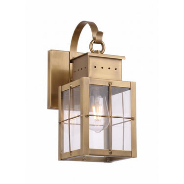 Norfield Sconce shown in the Antique Brass finish with a Clear shade - 9431P-H-AB-CL