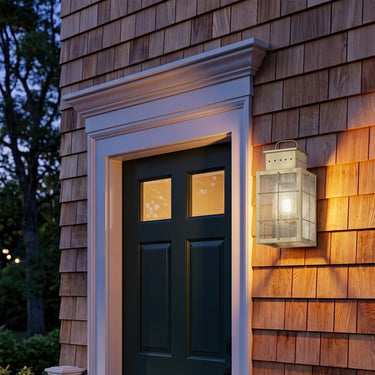 Norfield Sconce shown in the Antique Brass finish with a Seedy shade - 9421-H-AB-SDY 2