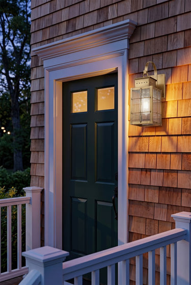 Norfield Sconce shown in the Antique Brass finish with a Seedy shade - 9421P-H-AB-SDY 2
