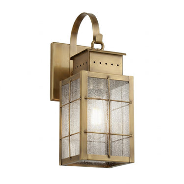 Norfield Sconce shown in the Antique Brass finish with a Seedy shade - 9421P-H-AB-SDY 