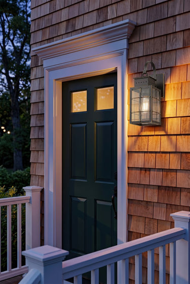 Norfield Sconce shown in the Bronze finish with a Clear shade - 9421P-H-BZ-CL 2
