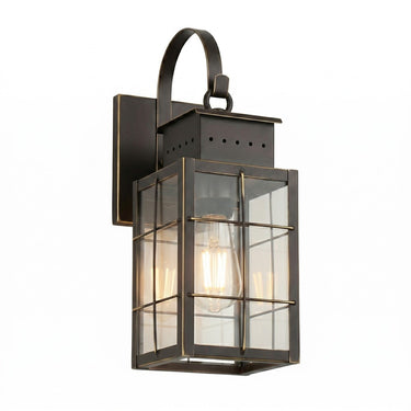 Norfield Sconce shown in the Bronze finish with a Clear shade - 9421P-H-BZ-CL 