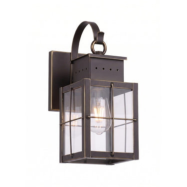Norfield Sconce shown in the Bronze finish with a Clear shade - 9431P-H-BZ-CL