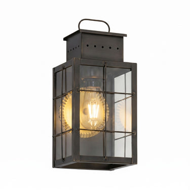 Norfield Sconce shown in the Dark Brass finish with a Clear shade - 9421-H-DB-CL