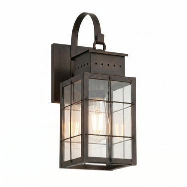 Norfield Sconce shown in the Dark Brass finish with a Clear shade - 9421P-H-DB-CL 