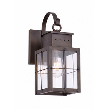 Norfield Sconce shown in the Dark Brass finish with a Clear shade - 9431P-H-DB-CL