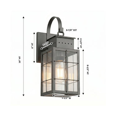 Norfield Sconce shown in the Gunmetal finish with a Clear shade - 9421P-H-GM-CL 1