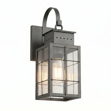 Norfield Sconce shown in the Gunmetal finish with a Clear shade - 9421P-H-GM-CL 