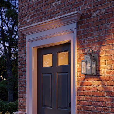 Norfield Sconce shown in the Gunmetal finish with a Clear shade - 9431P-H-GM-CL 2