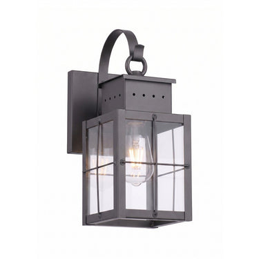 Norfield Sconce shown in the Gunmetal finish with a Clear shade - 9431P-H-GM-CL