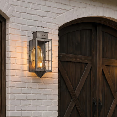 Norfield Sconce shown in the Gunmetal finish with a Clear shade - 9461-H-GM-CL-C 2