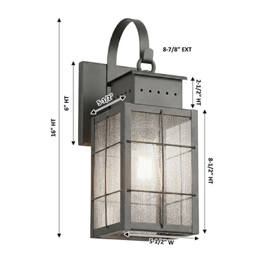 Norfield Sconce shown in the Gunmetal finish with a Seedy shade - 9421P-H-GM-SDY 1