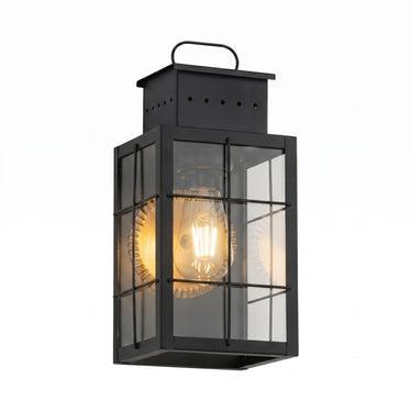 Norfield Sconce shown in the Matte Black finish with a Clear shade - 9421-H-BK-CL