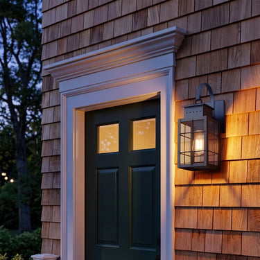 Norfield Sconce shown in the Matte Black finish with a Clear shade - 9421P-H-BK-CL 2