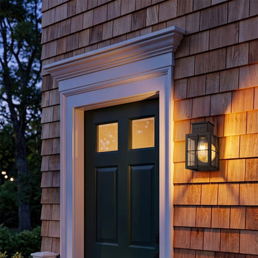 Norfield Sconce shown in the Matte Black finish with a Clear shade - 9431-H-BK-CL 2
