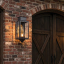 Norfield Sconce shown in the Matte Black finish with a Clear shade - 9461-H-BK-CL-C 2