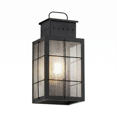 Norfield Sconce shown in the Matte Black finish with a Seedy shade - 9421-H-BK-SDY