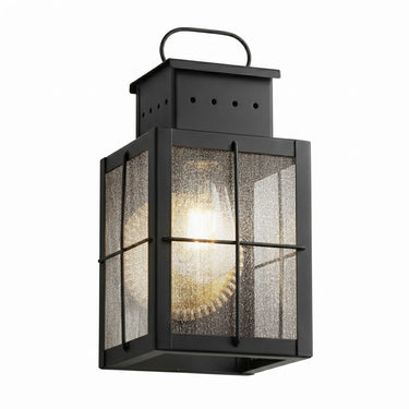 Norfield Sconce shown in the Matte Black finish with a Seedy shade - 9431-H-BK-SDY