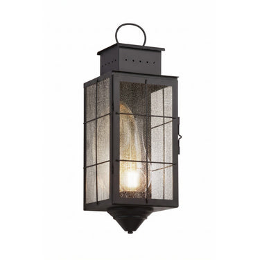 Norfield Sconce shown in the Matte Black finish with a Seedy shade - 9461-H-BK-SDY-C