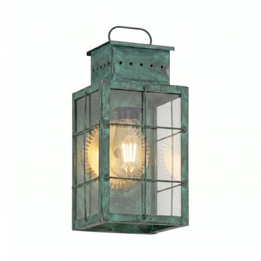 Norfield Sconce shown in the Verde Green finish with a Clear shade - 9421-H-VG-CL