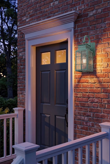 Norfield Sconce shown in the Verde Green finish with a Clear shade - 9421P-H-VG-CL 2